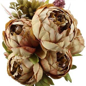 Fake Flowers Vintage Artificial Peony Silk Flowers Wedding Home Decoration Decor